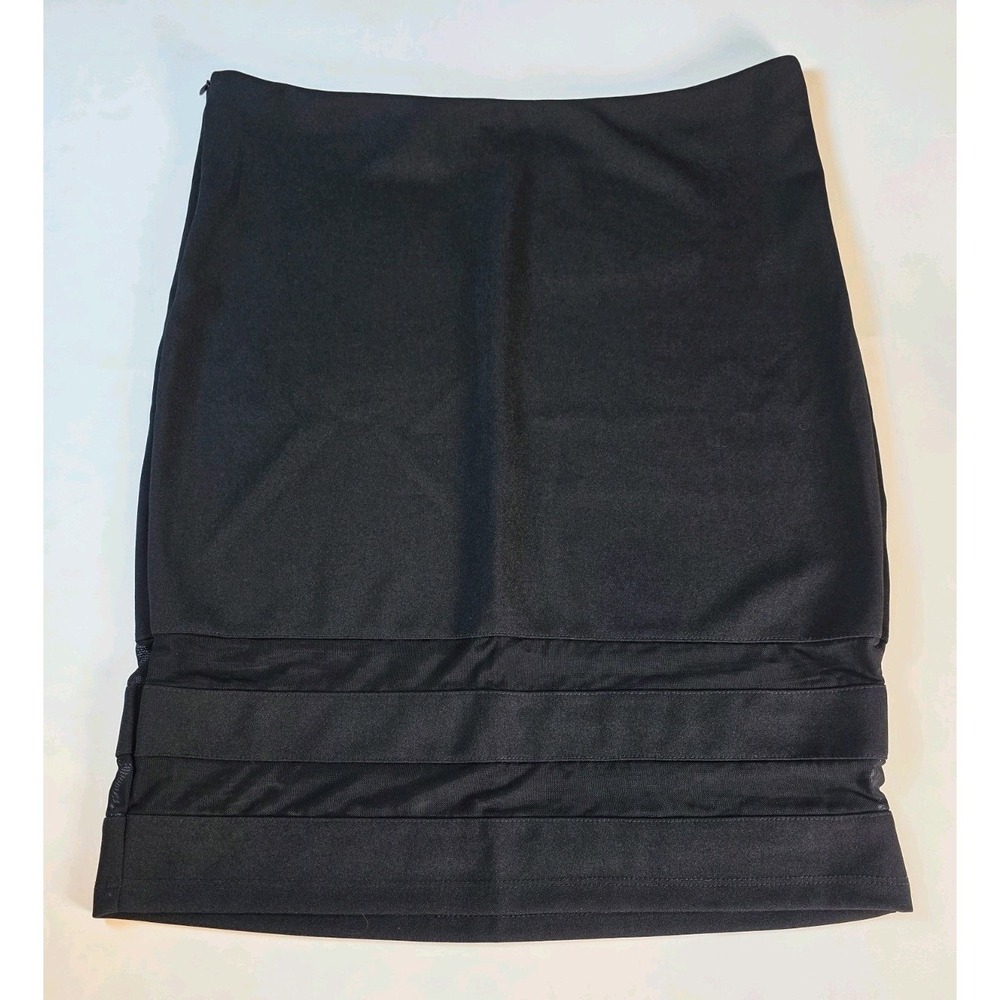 SHEIN Pencil Skirt Womens XL Black Mesh Panel Bodycon Zip SKC#swskirt07191204